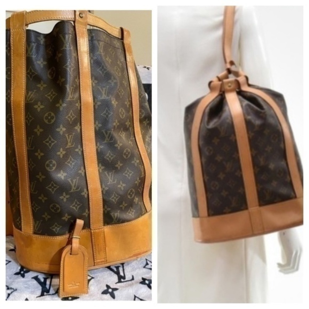 Louis Vuitton Randonnee Shoulder Bag GM with luggage tag
